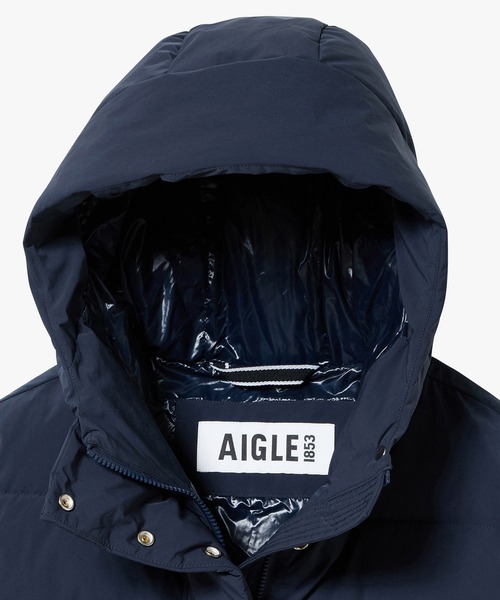 AIGLE（エーグル）の「撥水 インサレーション ミドルパフコート ジャケット（ダウンジャケット/コート・レディース・オフホワイト/ダークネイビー・M/XS/S）」の5枚目の写真