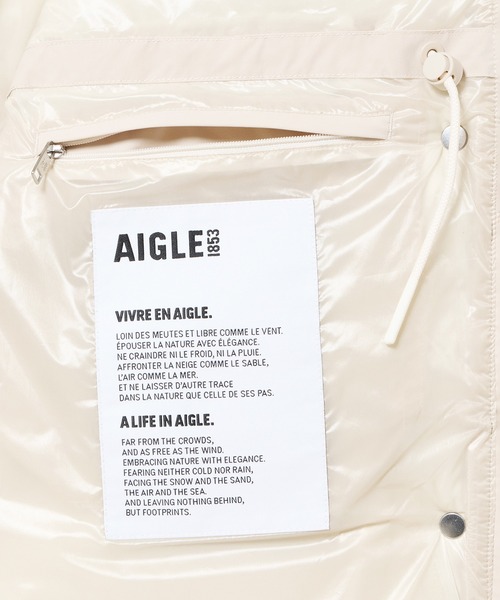 AIGLE（エーグル）の「撥水 インサレーション ミドルパフコート ジャケット（ダウンジャケット/コート・レディース・オフホワイト/ダークネイビー・M/XS/S）」の21枚目の写真