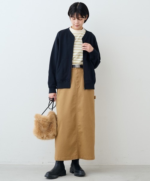 THREE FIFTY STANDARD(スリーフィフティースタンダード)の「THREE FIFTY STANDARD ジップアップスウェットジャケット〈ネイビー〉(その他アウター・レディース・ネイビー・3L/LL/L/M)」の8枚目の写真
