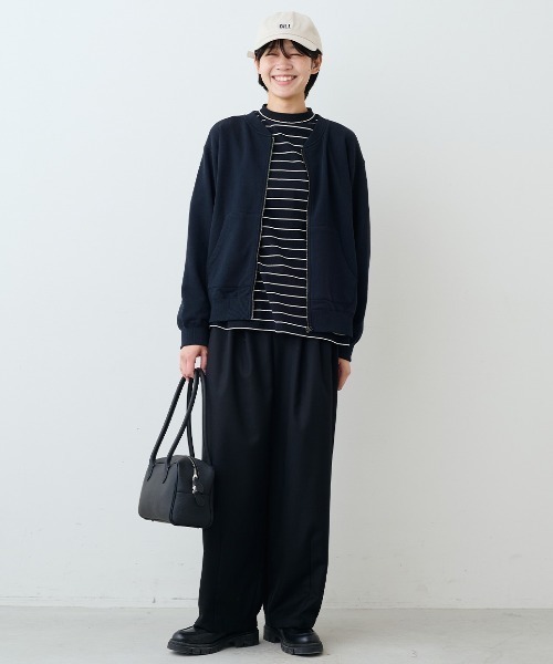 THREE FIFTY STANDARD(スリーフィフティースタンダード)の「THREE FIFTY STANDARD ジップアップスウェットジャケット〈ネイビー〉(その他アウター・レディース・ネイビー・3L/LL/L/M)」の9枚目の写真