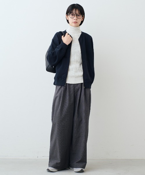 THREE FIFTY STANDARD(スリーフィフティースタンダード)の「THREE FIFTY STANDARD ジップアップスウェットジャケット〈ネイビー〉(その他アウター・レディース・ネイビー・3L/LL/L/M)」の4枚目の写真