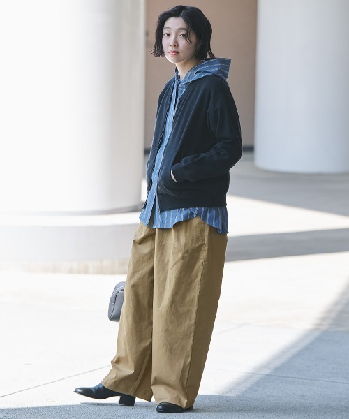 THREE FIFTY STANDARD(スリーフィフティースタンダード)の「THREE FIFTY STANDARD ジップアップスウェットジャケット〈ネイビー〉(その他アウター・レディース・ネイビー・3L/LL/L/M)」の3枚目の写真
