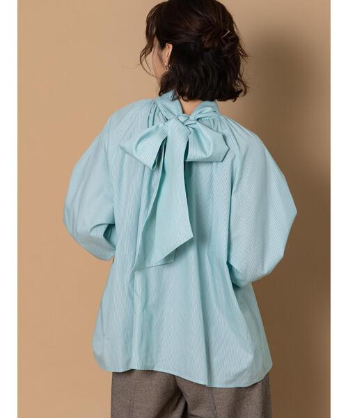 Te chichi（テチチ）の「ビッグリボン2WAYブラウス《2025winter catalog item》（シャツ/ブラウス・レディース・オフホワイト/サックスブルー/ミント・F）」の10枚目の写真