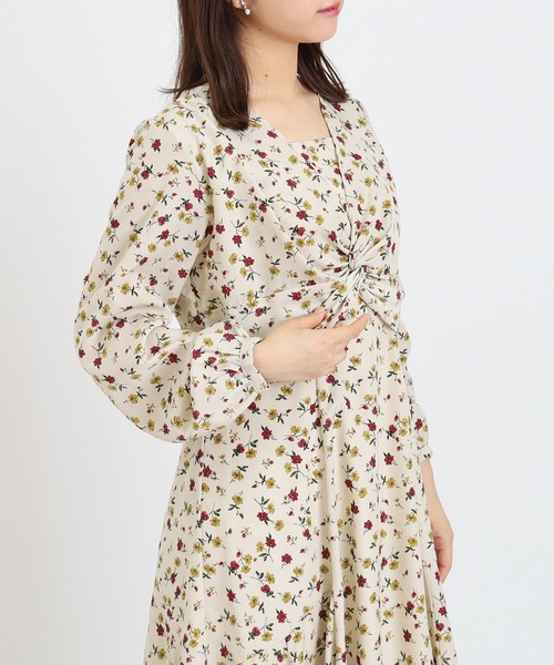 ASTORIA ODIER(アストリアオディール)の「ツイストフレアワンピース(花柄・千鳥格子柄)(ワンピース・レディース・キャメル/ブラック/グレイッシュベージュ・MEDIUM)」の9枚目の写真