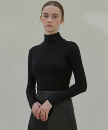 [ESSENTIAL] SOFT TURTLENECK KNIT_BLACK