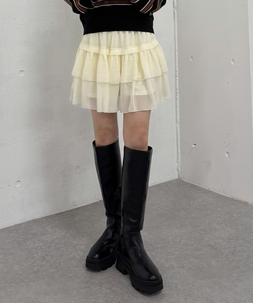 archives(アルシーヴ)の「チェックアソートシフォンティアードミニスカート(スカート・レディース・アイボリー/ブラウン/ネイビー/ブラック・MEDIUM)」の22枚目の写真