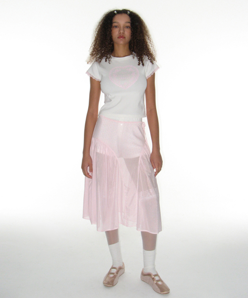 CRANK(クランク)の「シアーフリルレイヤードスカート_ピンク(スカート・レディース・その他・FREE)」の2枚目の写真
