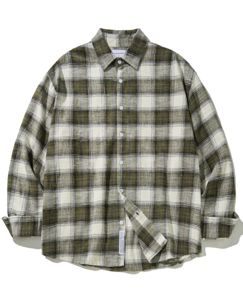 F.ILLUMINATE(フィルミネイト)の「ラスティックビンテージチェックシャツ-カーキ(シャツ/ブラウス・レディース・その他・SMALL/MEDIUM/LARGE)」の1枚目の写真