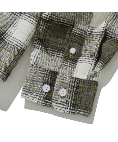 F.ILLUMINATE(フィルミネイト)の「ラスティックビンテージチェックシャツ-カーキ(シャツ/ブラウス・レディース・その他・SMALL/MEDIUM/LARGE)」の9枚目の写真