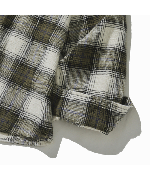 F.ILLUMINATE(フィルミネイト)の「ラスティックビンテージチェックシャツ-カーキ(シャツ/ブラウス・レディース・その他・SMALL/MEDIUM/LARGE)」の10枚目の写真