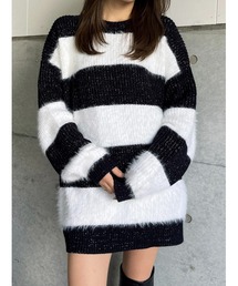 EGOIST | シャギーラメボーダーニットトップス(ニット/セーター)