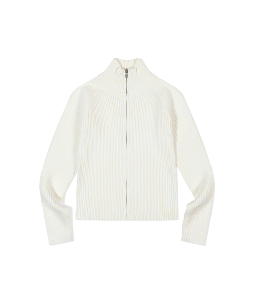 MOAA(モア)の「Ribbed Mock Neck Zip-Up (IVORY)(ニット/セーター・レディース・その他・SMALL/MEDIUM)」の2枚目の写真
