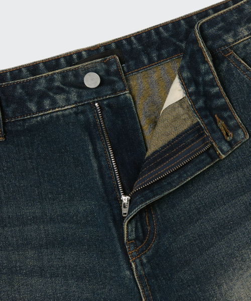 MUSINSA STANDARD（ムシンサスタンダード）の「ビッグブラシカーペンターバミューダデニムパンツ[イエローダークブルー]（デニムパンツ・メンズ・その他・38/36/31/33/26/27/28/34/29/30/32/40/42）」の4枚目の写真