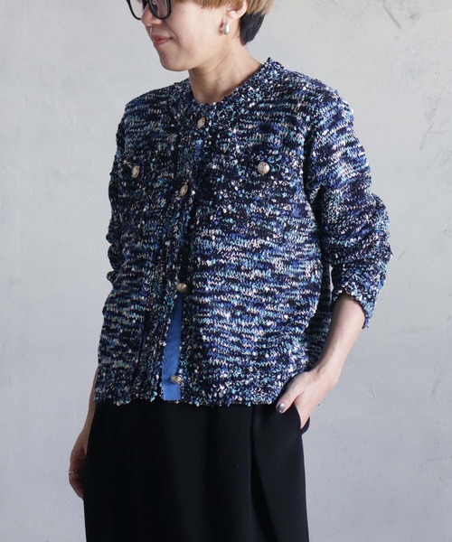 kese-moi(ケセモイ)の「ミックスポップコーンカーデ(ニット/セーター・レディース・ブラック/マルチ/グレー・FREE)」の18枚目の写真