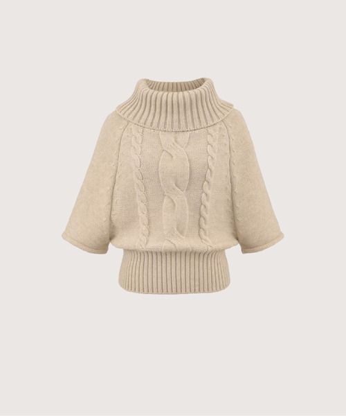 LA POMME jours(ラポミ・ジュール)の「Cape Style Jeresy Knit(ニット/セーター・レディース・グレー/ブラック/ホワイト/ベージュ・FREE)」の1枚目の写真