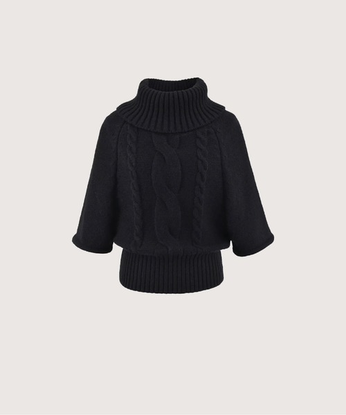 LA POMME jours(ラポミ・ジュール)の「Cape Style Jeresy Knit(ニット/セーター・レディース・グレー/ブラック/ホワイト/ベージュ・FREE)」の3枚目の写真