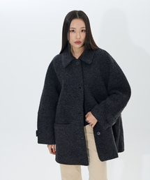 Boucle Wool coat (Charcoal)