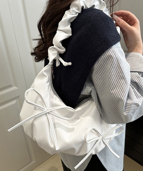 Miniministore(ミニミニストア)の「ショルダーバッグ 3way リボンバッグ(ショルダーバッグ・レディース・ブルー/シルバー/ピンク/ホワイト・FREE)」の2枚目の写真