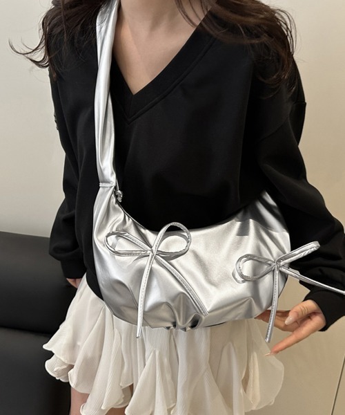 Miniministore(ミニミニストア)の「ショルダーバッグ 3way リボンバッグ(ショルダーバッグ・レディース・ブルー/シルバー/ピンク/ホワイト・FREE)」の8枚目の写真