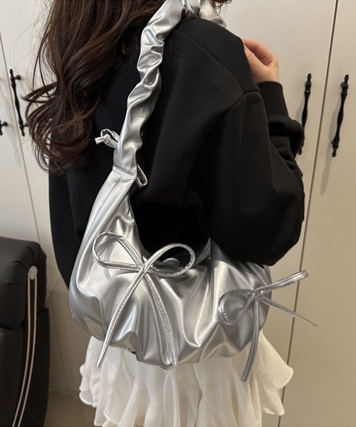 Miniministore(ミニミニストア)の「ショルダーバッグ 3way リボンバッグ(ショルダーバッグ・レディース・ブルー/シルバー/ピンク/ホワイト・FREE)」の10枚目の写真