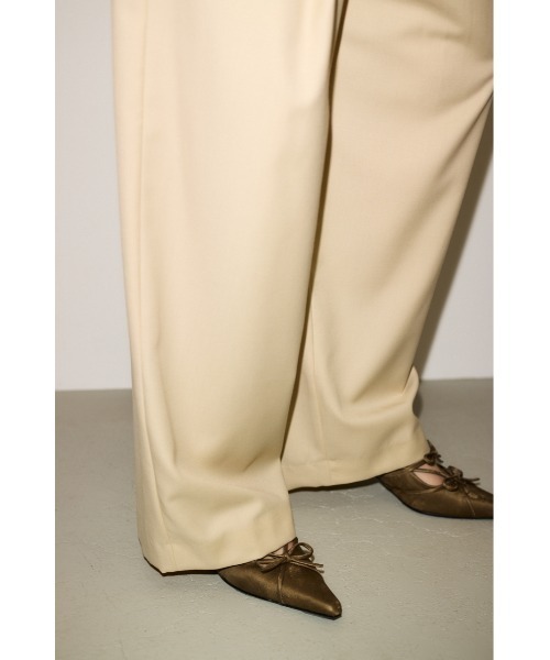 THROW by SLY（スローバイスライ）の「THROW ASYMMETRY TUCK SLACKS アシンメトリー タック スラックス 秋服 冬服（スラックス・レディース・杢グレー/キナリ・1/0）」の16枚目の写真