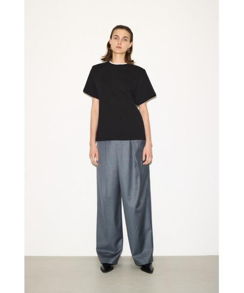 THROW by SLY（スローバイスライ）の「THROW ASYMMETRY TUCK SLACKS アシンメトリー タック スラックス 秋服 冬服（スラックス・レディース・杢グレー/キナリ・1/0）」の5枚目の写真