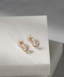 queite | K10 YG 馬蹄×ストーンピアス［queite］(ピアス（両耳用）)