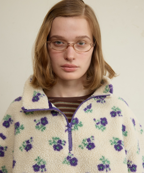 セール】HALF ZIP FLEECE PULLOVER, FLORAL（その他アウター）｜FUN