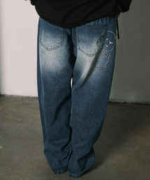 DALGOMM DENIM PANTS WASHED BLUE