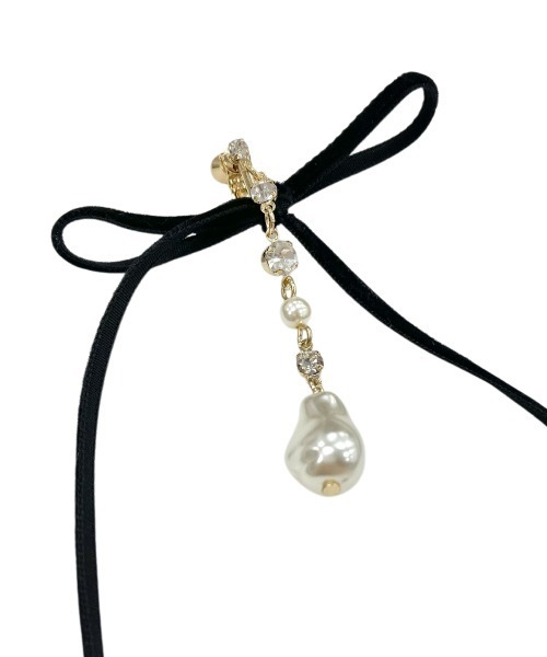 WILLSELECTION（ウィルセレクション）の「ロングベロアリボンパールイヤリング（イヤリング・レディース・ブラック/ボルドー・FREE）」の11枚目の写真