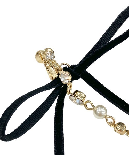 WILLSELECTION（ウィルセレクション）の「ロングベロアリボンパールイヤリング（イヤリング・レディース・ブラック/ボルドー・FREE）」の12枚目の写真