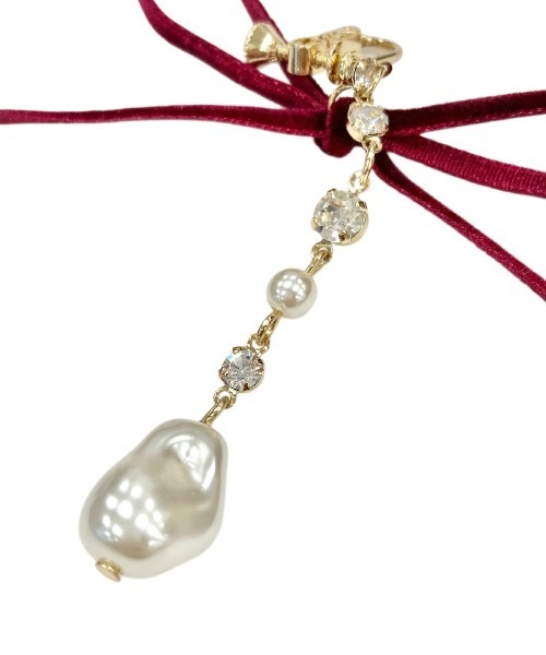 WILLSELECTION（ウィルセレクション）の「ロングベロアリボンパールイヤリング（イヤリング・レディース・ブラック/ボルドー・FREE）」の15枚目の写真