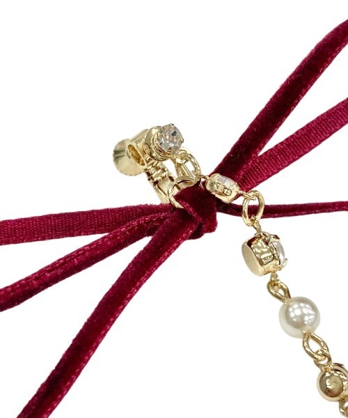 WILLSELECTION（ウィルセレクション）の「ロングベロアリボンパールイヤリング（イヤリング・レディース・ブラック/ボルドー・FREE）」の16枚目の写真