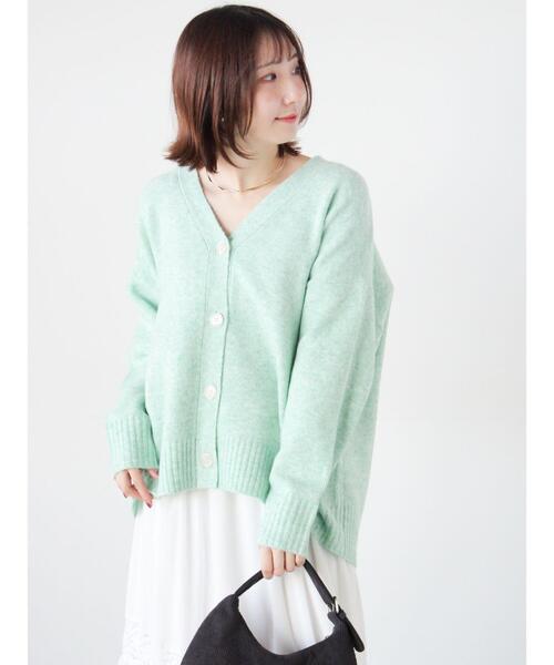 Te chichi TERRASSE（テチチテラス）の「起毛ジャカードVネックニットカーディガン（カーディガン/ボレロ・レディース・グリーン/オレンジ/ベージュ/チャコールグレー・F）」の11枚目の写真