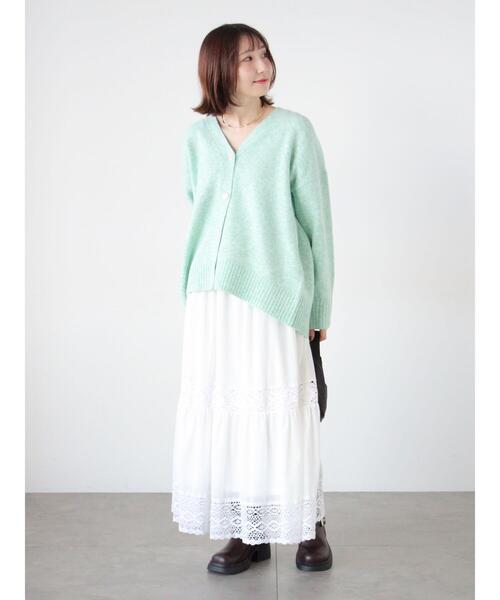 Te chichi TERRASSE（テチチテラス）の「起毛ジャカードVネックニットカーディガン（カーディガン/ボレロ・レディース・グリーン/オレンジ/ベージュ/チャコールグレー・F）」の13枚目の写真