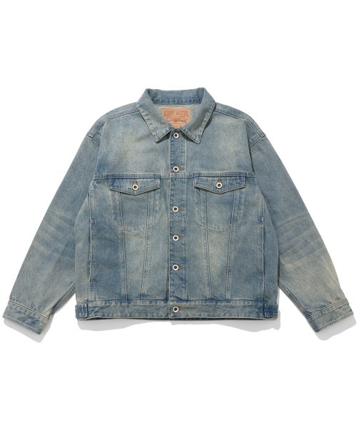 KRIFF MAYER（クリフメイヤー）の「デニムジャケット/トラッカージャケット（デニムジャケット・メンズ・ナチュラル/ダークブルー/チャコール/ライトブルー・MEDIUM/X-LARGE/LARGE）」の4枚目の写真