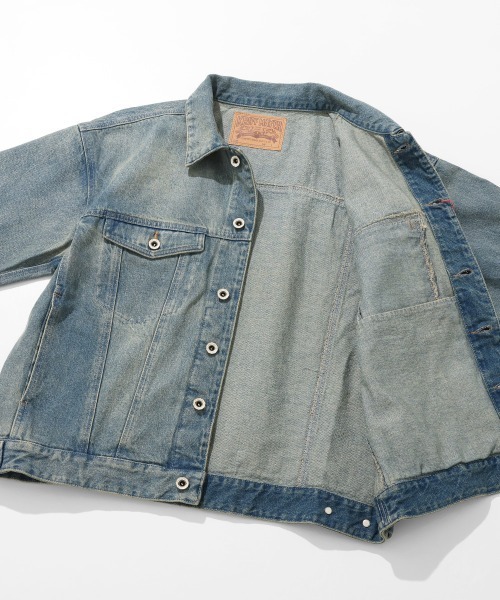 KRIFF MAYER（クリフメイヤー）の「デニムジャケット/トラッカージャケット（デニムジャケット・メンズ・ナチュラル/ダークブルー/チャコール/ライトブルー・MEDIUM/X-LARGE/LARGE）」の11枚目の写真