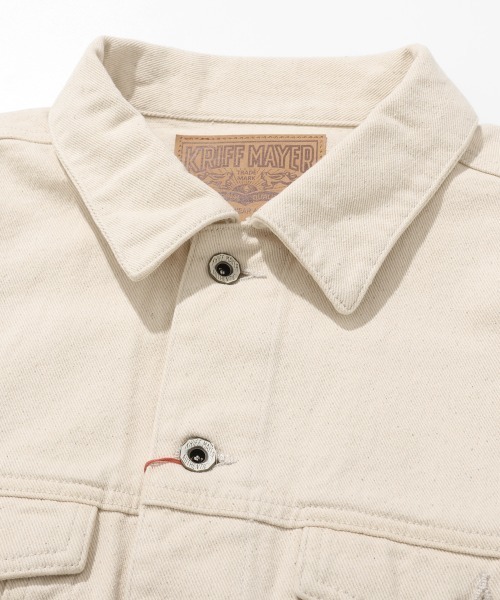 KRIFF MAYER（クリフメイヤー）の「デニムジャケット/トラッカージャケット（デニムジャケット・メンズ・ナチュラル/ダークブルー/チャコール/ライトブルー・MEDIUM/X-LARGE/LARGE）」の12枚目の写真