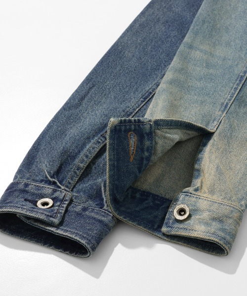 KRIFF MAYER（クリフメイヤー）の「デニムジャケット/トラッカージャケット（デニムジャケット・メンズ・ナチュラル/ダークブルー/チャコール/ライトブルー・MEDIUM/X-LARGE/LARGE）」の17枚目の写真