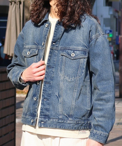 KRIFF MAYER（クリフメイヤー）の「デニムジャケット/トラッカージャケット（デニムジャケット・メンズ・ナチュラル/ダークブルー/チャコール/ライトブルー・MEDIUM/X-LARGE/LARGE）」の18枚目の写真