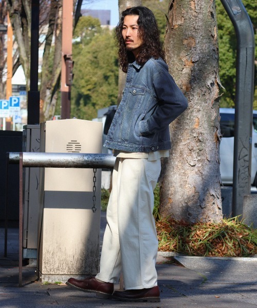 KRIFF MAYER（クリフメイヤー）の「デニムジャケット/トラッカージャケット（デニムジャケット・メンズ・ナチュラル/ダークブルー/チャコール/ライトブルー・MEDIUM/X-LARGE/LARGE）」の7枚目の写真