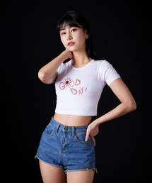 グッドデイスーピマスパンクロップTシャツ_ホワイト