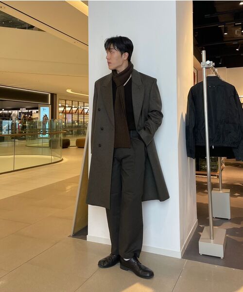 BESLOW(ビースロー)の「OVERSIZED CASHMERE DOUBLE BREASTED COAT MELANGE BROWN(チェスターコート・メンズ・その他・LARGE/MEDIUM/SMALL/X-LARGE/X-SMALL)」の19枚目の写真