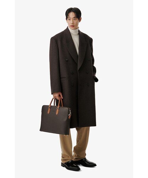 BESLOW(ビースロー)の「OVERSIZED CASHMERE DOUBLE BREASTED COAT MELANGE BROWN(チェスターコート・メンズ・その他・LARGE/MEDIUM/SMALL/X-LARGE/X-SMALL)」の11枚目の写真