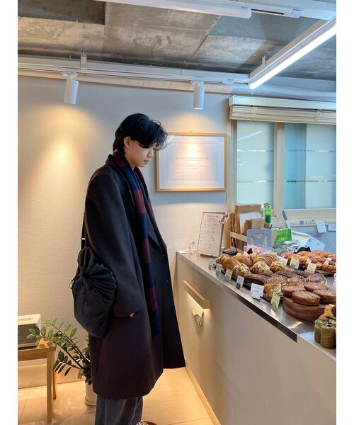 BESLOW(ビースロー)の「OVERSIZED CASHMERE DOUBLE BREASTED COAT MELANGE BROWN(チェスターコート・メンズ・その他・LARGE/MEDIUM/SMALL/X-LARGE/X-SMALL)」の13枚目の写真
