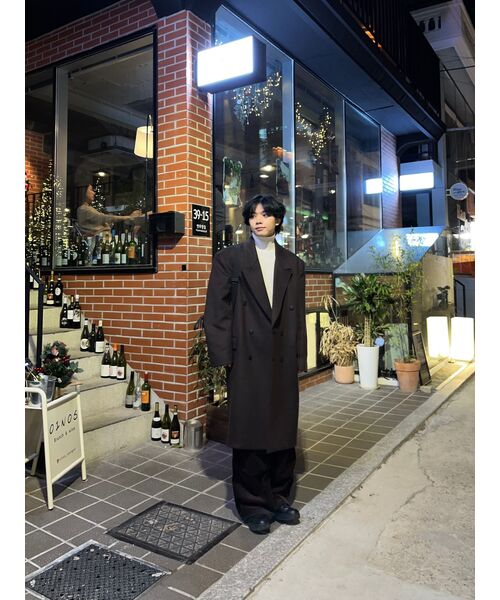 BESLOW(ビースロー)の「OVERSIZED CASHMERE DOUBLE BREASTED COAT MELANGE BROWN(チェスターコート・メンズ・その他・LARGE/MEDIUM/SMALL/X-LARGE/X-SMALL)」の14枚目の写真