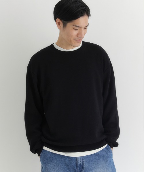 BACK NUMBER(バックナンバー)の「BACK NUMBER(バックナンバー)【メンズ】「日本製」クルーネックプルオーバー(ニット/セーター・メンズ・レッド/ブルー/オフホワイト/ブラック・S/M/XL/L)」の1枚目の写真