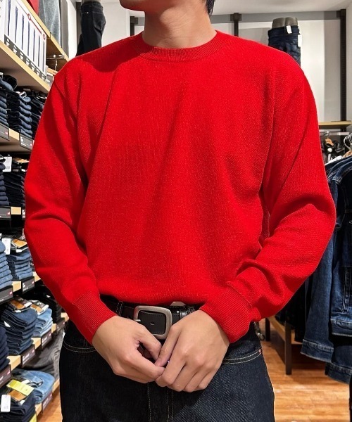 BACK NUMBER(バックナンバー)の「BACK NUMBER(バックナンバー)【メンズ】「日本製」クルーネックプルオーバー(ニット/セーター・メンズ・レッド/ブルー/オフホワイト/ブラック・S/M/XL/L)」の13枚目の写真