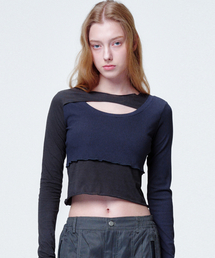 2113 STUDIO（イイルイルサムスタジオ）の「クロスカットロングスリーブダークグレー（Tシャツ/カットソー）」