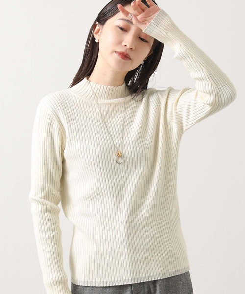 Gready Brilliant（グレディブリリアン）の「リブハイネック袖口ラメニット（ニット/セーター・レディース・アイボリー/ブラウン/レッド・FREE）」の2枚目の写真